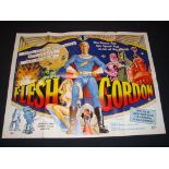 FLESH GORDON (1974) - Uncensored UK Quad Film Poster - Folded. Fine