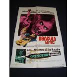DRACULA AD.1972 / CRESCENDO Double Bill (1972) - Christopher Lee, Peter Cushing - US One Sheet Movie