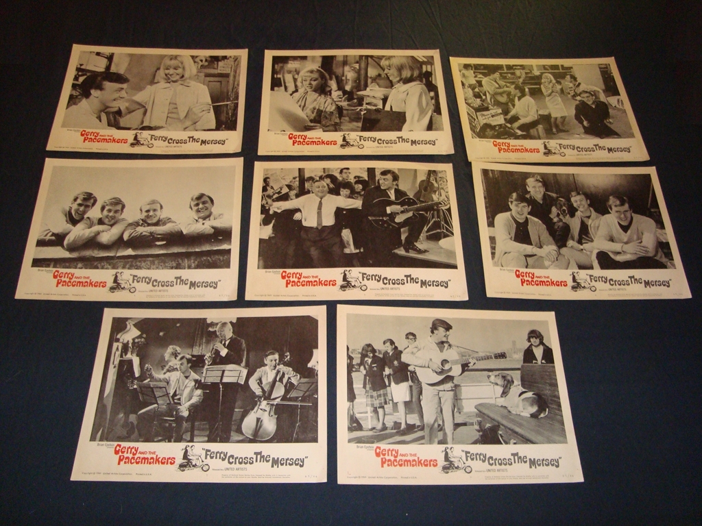 FERRY CROSS THE MERSEY (1965) - Gerry and the Pacemakers - Complete set of 8 US Movie Lobby Cards.