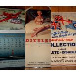 AUTOMOTIVE CALENDARS AND PRINTS (1950S) - A group