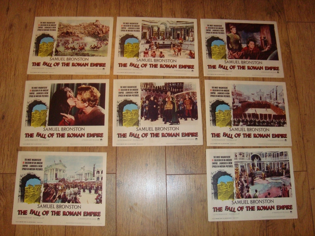 THE FALL OF THE ROMAN EMPIRE (1964) US Lobby Cards complete set of 8