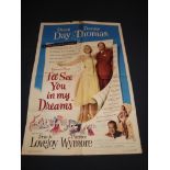 I'LL SEE YOU IN MY DREAMS (1952) - Doris Day - US One Sheet Movie Poster - Folded. Fair