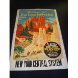 NEW YORK CENTRAL RAILROAD - BRYCE CANYON NATIONAL PARK, UTAH - Travel Advertising Poster - linen