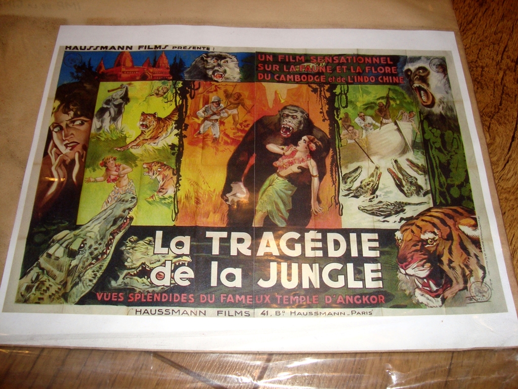 FORBIDDEN Adventure IN ANGKOR (1937) aka La Tragedie de la Jungle. French Double Grande Movie Poster