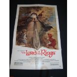 THE LORD OF THE RINGS (1978) - US One Sheet Movie Poster - Folded. Fair