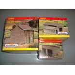 A group of Hornby Skaledale buildings as lotted Home Farm House, Cattle Shed and Machine Store -
