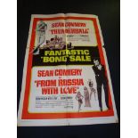 THUNDERBALL AND FROM RUSSIA WITH LOVE (1968) - Double Bill - US One Sheet Movie Poster - Folded.