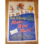WALT DISNEY'S MAKE MINE MUSIC (1946) US One Sheet Movie Poster (27" x 41") Style A Folded