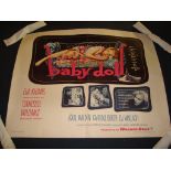 BABY DOLL (1957) - US Half Sheet movie poster. Rolled, previously folded. Fair to Good