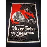 OLIVER TWIST (1948) - UK 1959 re-release UK One Sheet Movie Poster Folded. Fine