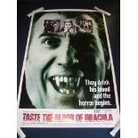 TASTE THE BLOOD OF DRACULA (1970) - Christopher Lee US (60" x 40") - Rolled. Good to Fine