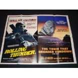 ROLLING THUNDER / THE TOWN THAT DREADED SUNDOWN (1977) - Double Bill - UK Quad Film Poster - Folded.