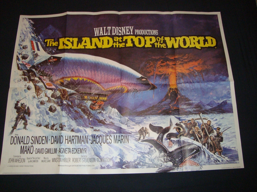 ISLAND AT THE TOP OF THE WORLD (1974) - Main UK Quad Film Poster Folded. Fine