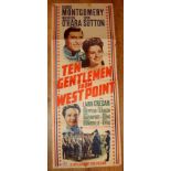 TEN GENTLEMEN FROM WEST POINT (1942) US Insert Film Poster. Slight tape burns. Folded