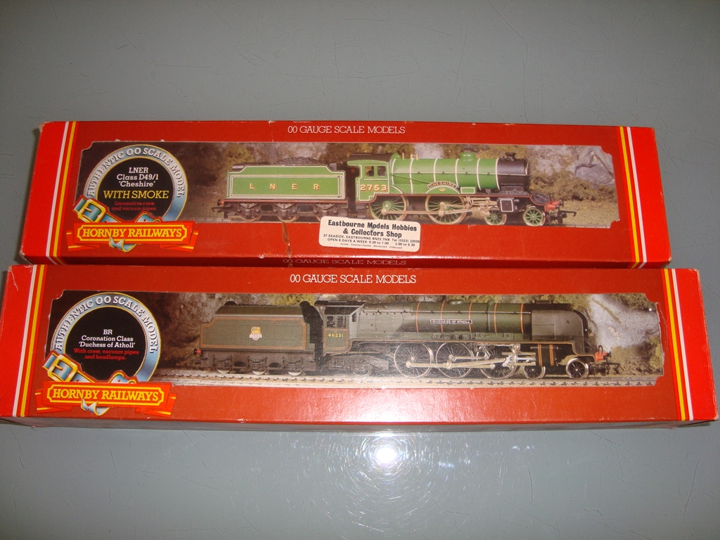 A pair of Hornby Railways steam locomotives to include an LNER Class D49/1 "Cheshire" and a BR