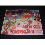 ALICE IN WONDERLAND (1978 re-release) UK Quad Film Poster - Folded. Fine