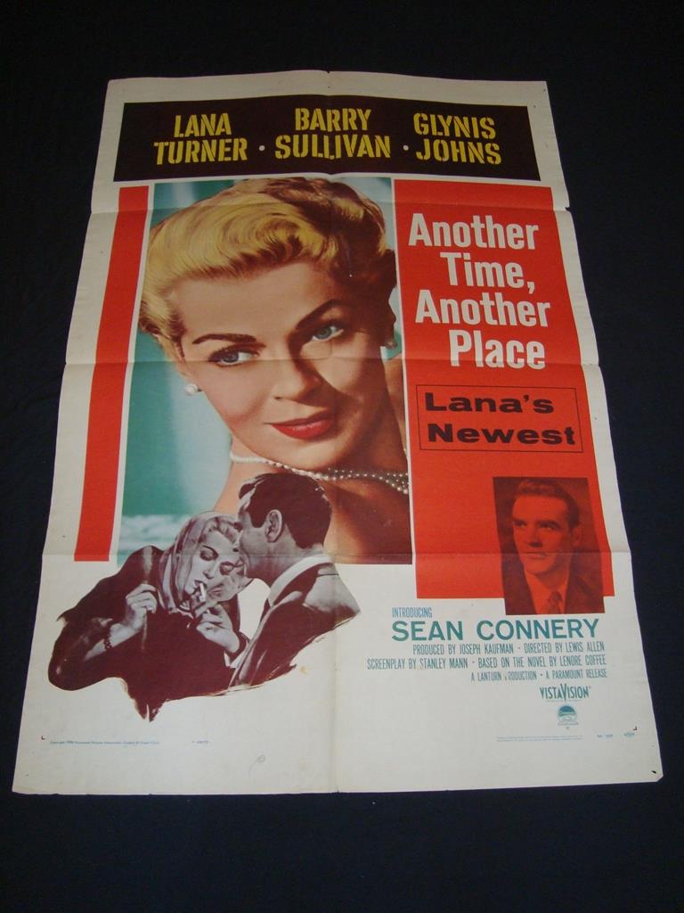 ANOTHER TIME, ANOTHER PLACE (1958) - Lana Turner, introducing Sean Connery - US One Sheet Movie