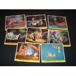 BAMBI (1942) - UK 60s / 70s Film Re-release Set of 8 Cards - Flat. Fine