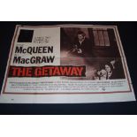 THE GETAWAY (1972) - UK Quad Film Poster - Steve McQueen, Ali MacGraw - censored - (kiss top left