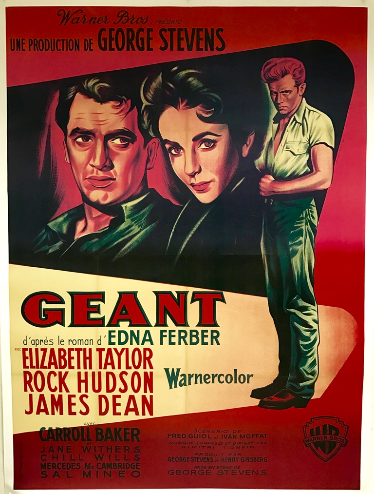 GIANT - 'GEANT' (1957 first release in France) - 45" x 62" (114.5 x 157.5) - French Grande Movie