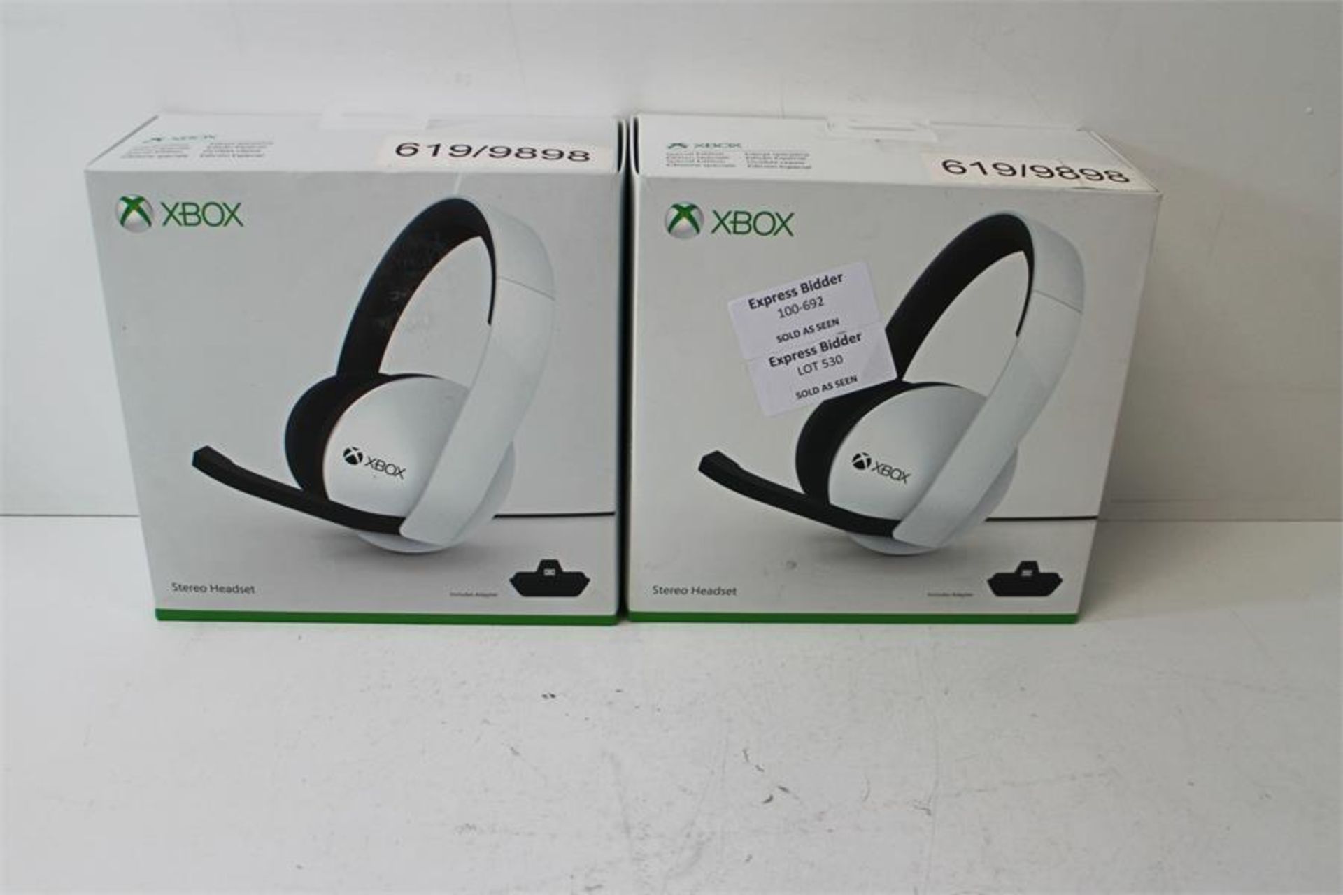 Lot of 2 Items OFFICIAL WHITE XBOX 1 STEREO HEADSET