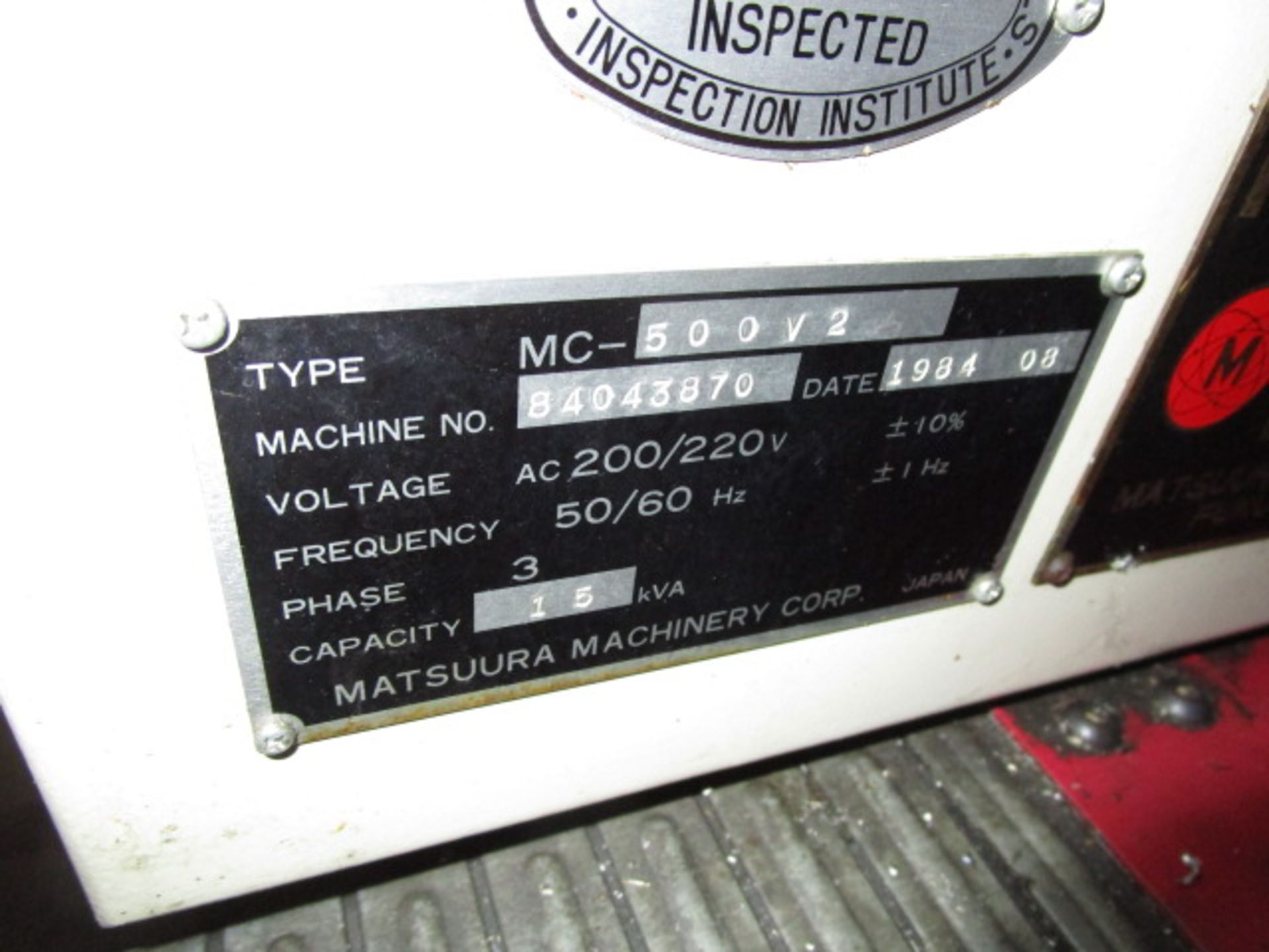 Matsuura MC-500V2 CNC Vertical Machining Center, MFG 1984 08 - Image 12 of 16