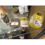 Coin Holder/ Vase / Case and Metal Owl