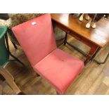 Low pink fabric chair