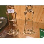 Pair brass picture stands