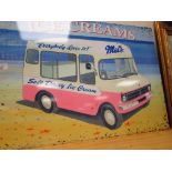 Metal ice cream van sign