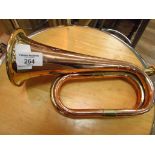 Brass and copper military bugle