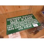 Cast iron Southern Railway sign