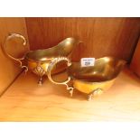 2 Brass sauce boats