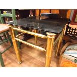 Brass and glass side table