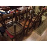 6 Bar back wooden chairs