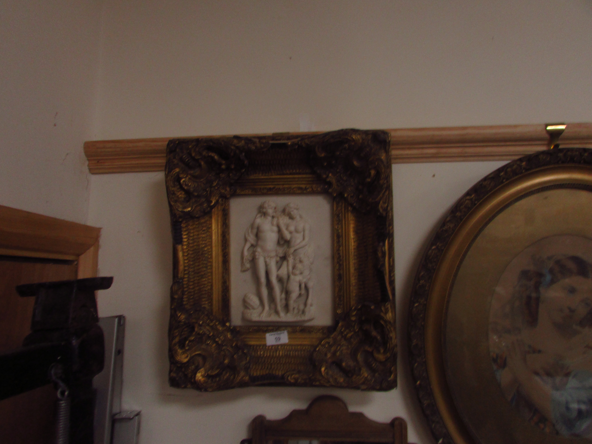 Ornate gilt framed plaster picture`