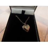 925 silver heart locket and chain