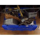 Box of vintage car spares, bulbs etc