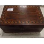 Victorian inlaid walnut sewing box