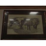 Framed pencil drawing by Susan Denham