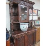 Carved oak Victorian dresser