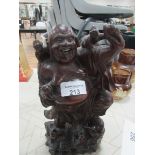 Chinese carved wood fertility buddha