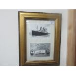 Framed Titanic postcards