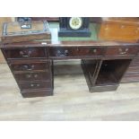 Leather top pedestal desk