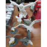 7 birds figurines