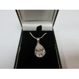 925 silver large stone pendant and chain