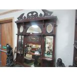 Victorian over mantle with copper plaque