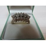 Silver multi-stone ring