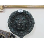 Large cast iron lion door knocker