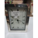 Hall marked silver framed easel clock with quartz movement